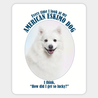 Lucky American Eskimo Dog Sticker